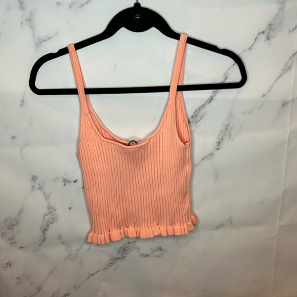 BCBG Generation Rib Ruffle Top - Picture 2 of 3